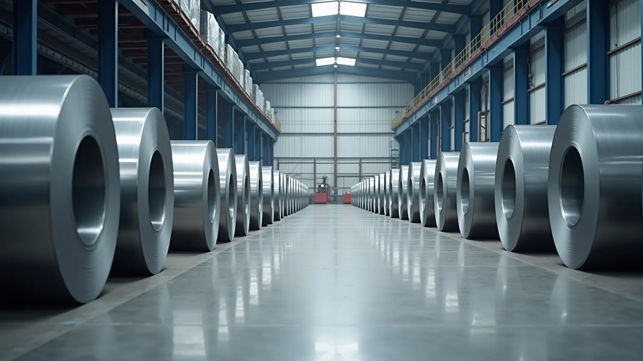 Stainless steel coils in the Khianox warehouse, Chennai
